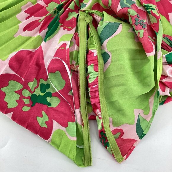 Gingham & Heels Womens One Shoulder Midi Dress Jacquard Romantic Floral Sz 16 - Picture 14 of 16